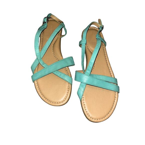 Rockport Walkability Adiprene By Adidas Jeanie Leather Sandals Size 10 M Teal - Picture 1 of 8